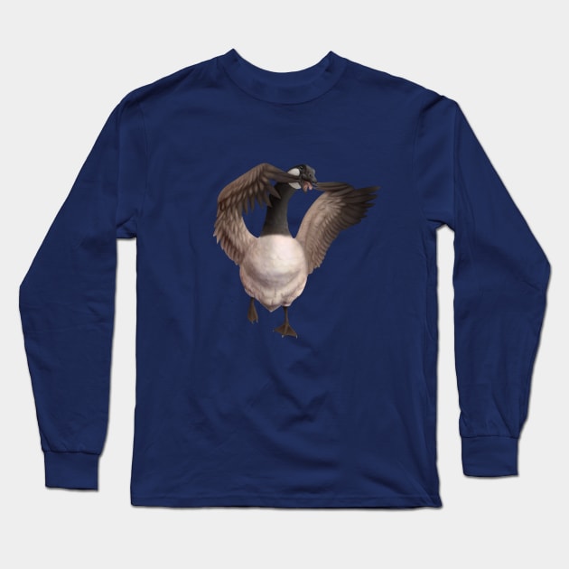 Silly Goose - Canadian Goose Long Sleeve T-Shirt by Mehu Art